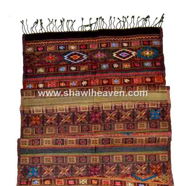 Hand embroidered Aztec boiled wool jacquard scarves